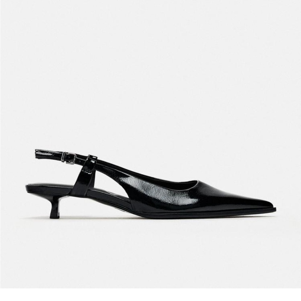 Zara sling back kitten heels